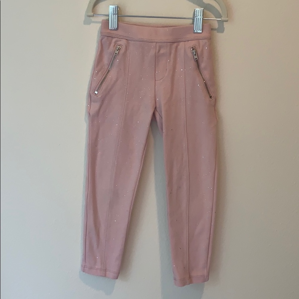 GAP girls XS pink glitter zipper pants